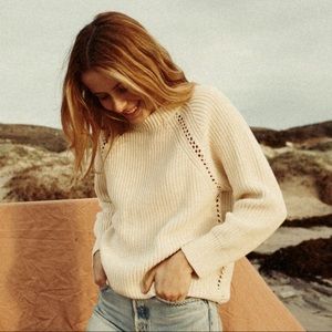 Doên Whipstitch Sweater in Creme